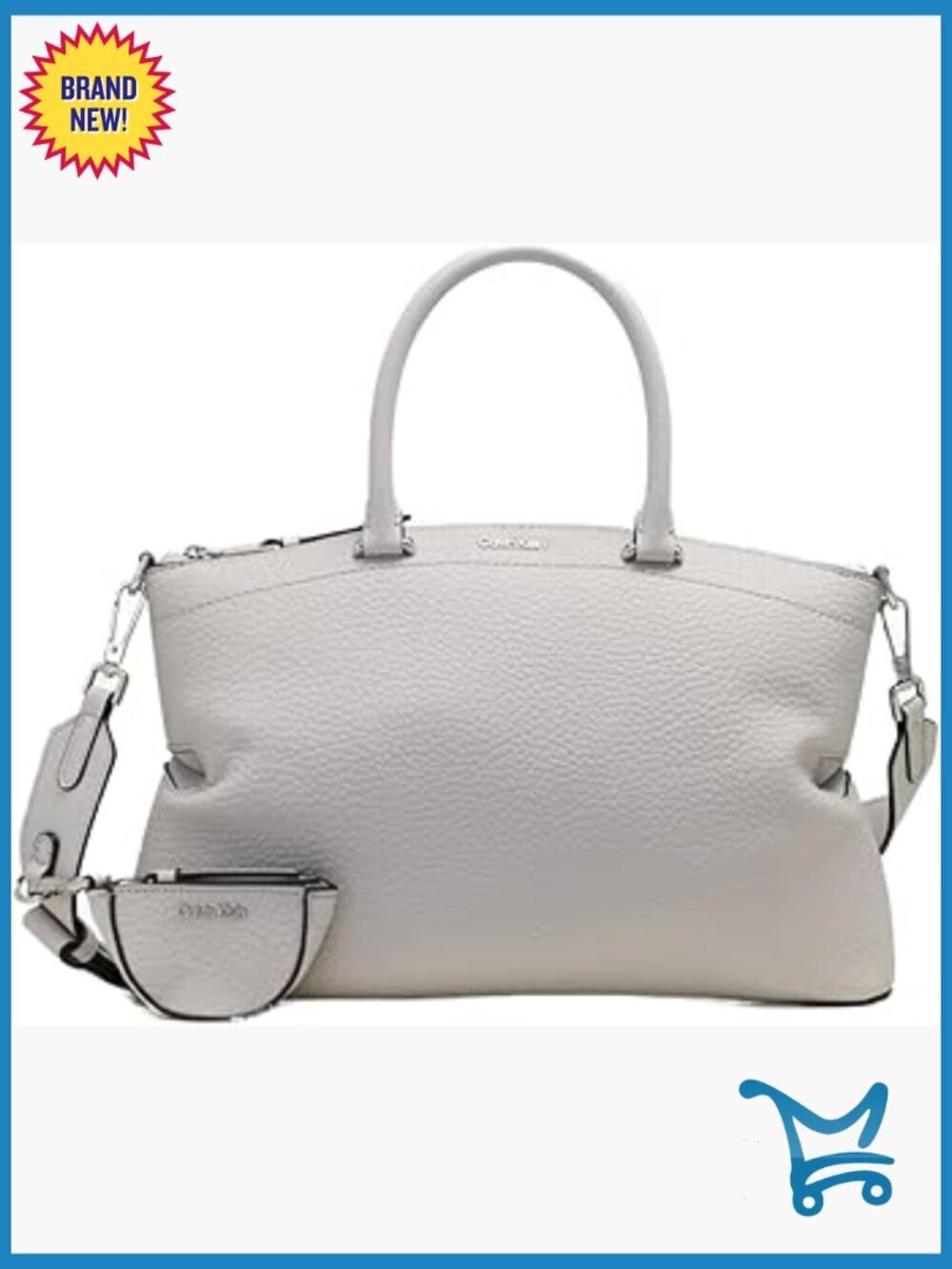 Vegan Leather Satchel with Top Handle and Crossbody Strap, 2-in-1 Design